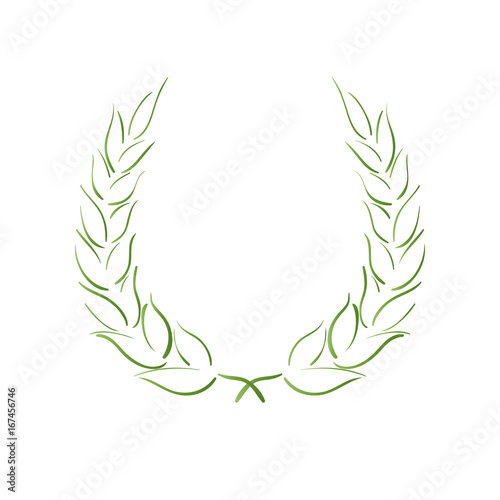 Lorbeerkranz - Symbol - grün - Zeichnung