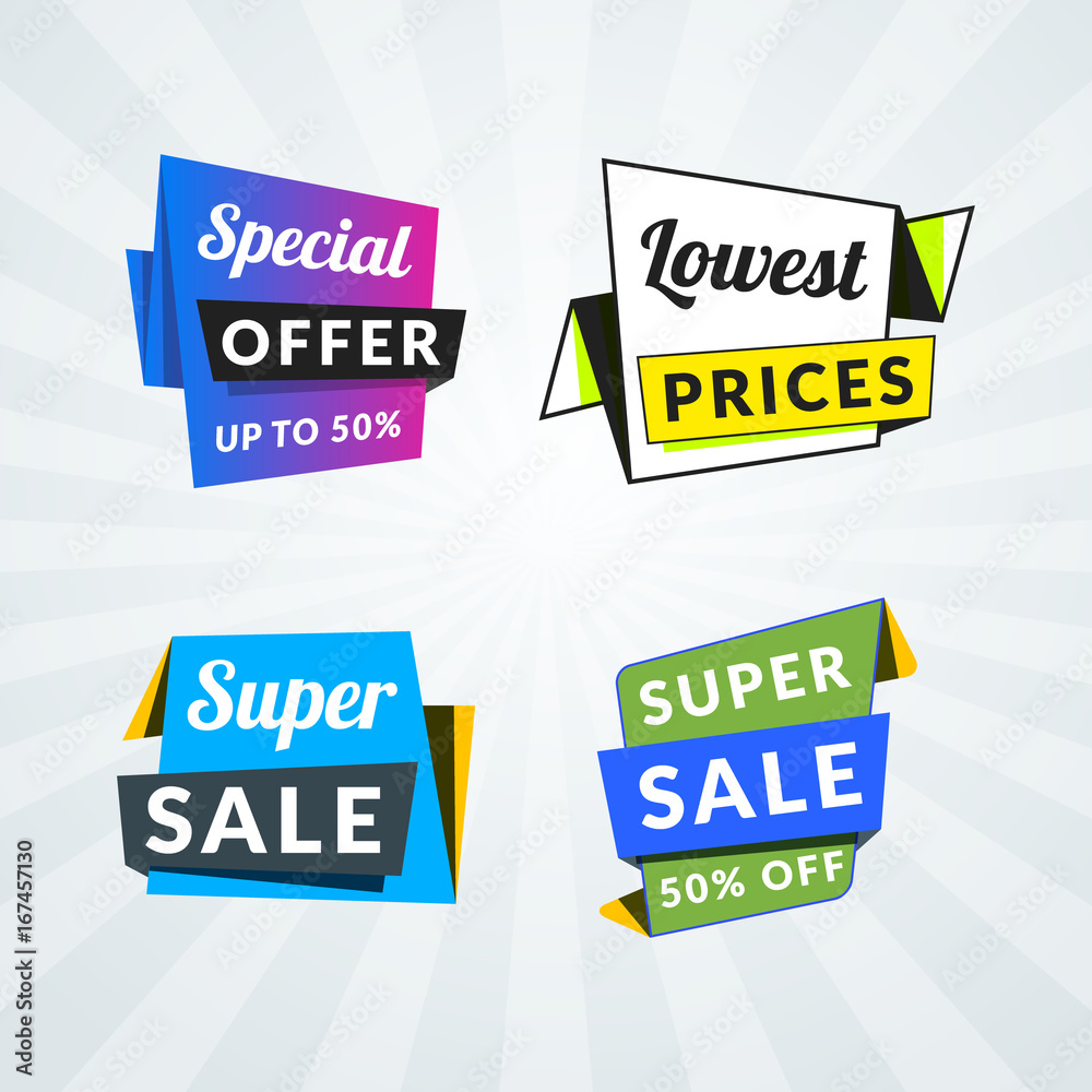 Set of sale banners and labels. Design elements for promotion. Vector illustration Set of sale banners and labels. Design elements for promotion. Vector illustration