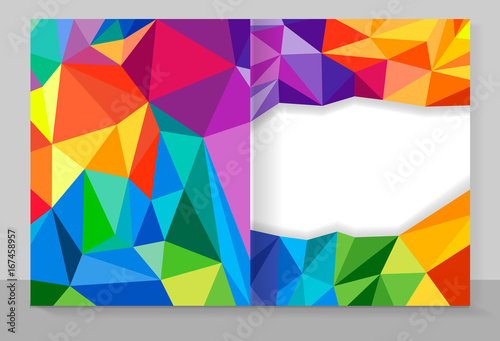 Cover copybook with triangle pattern  abstract background  geometric design.