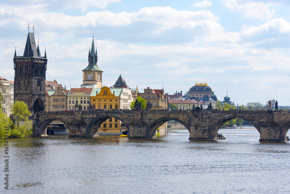 Most popular view of the main sightseeings in Prague