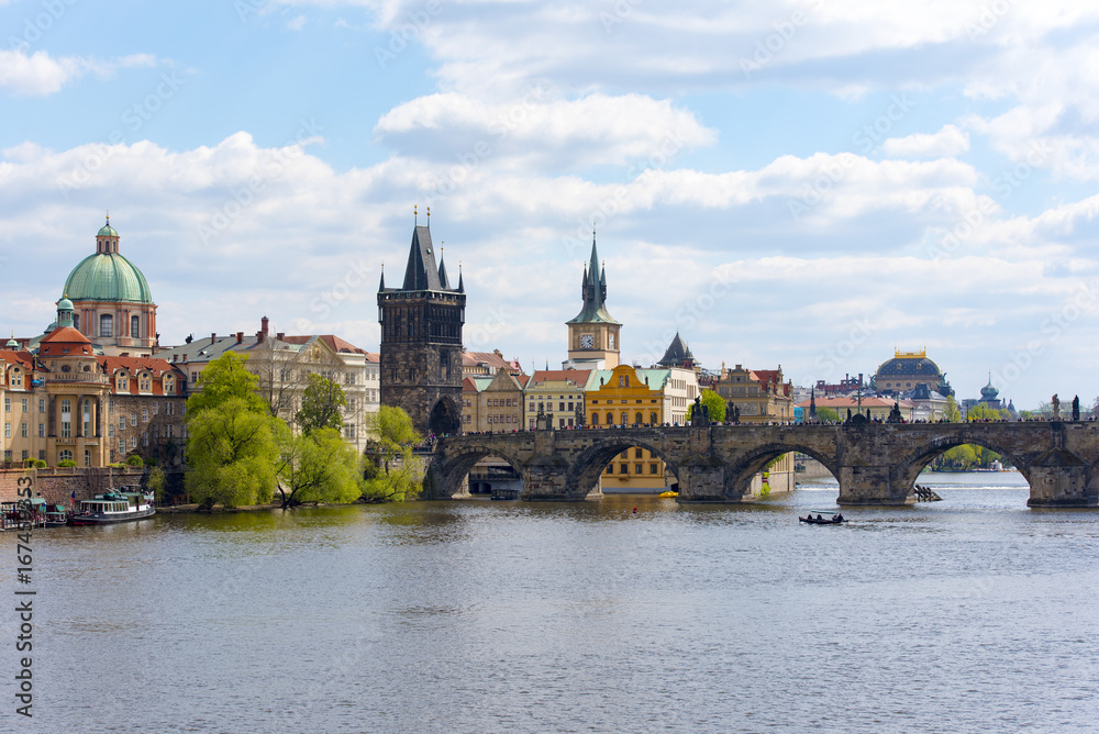 Most popular view of the main sightseeings in Prague