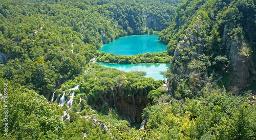 Aerial view of Plitvice Lakes in Croatia, National Park