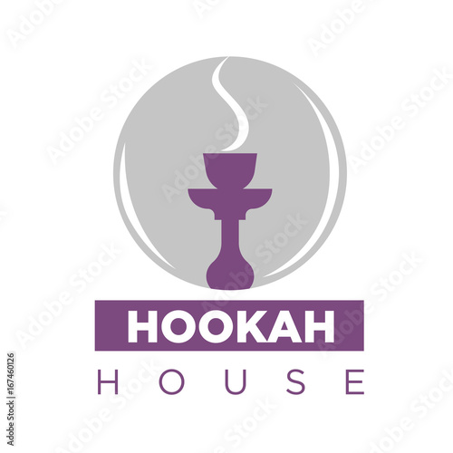 Smoking hookah on emblem