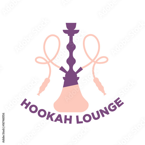 Purple and pink hookah lounge logo