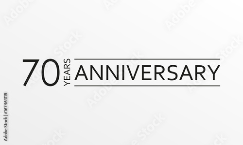 70 years anniversary emblem. Anniversary icon or label. 70 years celebration and congratulation design element. Vector illustration.