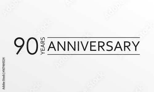 90 years anniversary emblem. Anniversary icon or label. 90 years celebration and congratulation design element. Vector illustration.