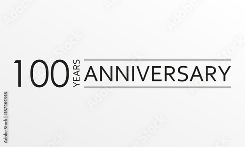 100 years anniversary emblem. Anniversary icon or label. 100 years celebration and congratulation design element. Vector illustration.