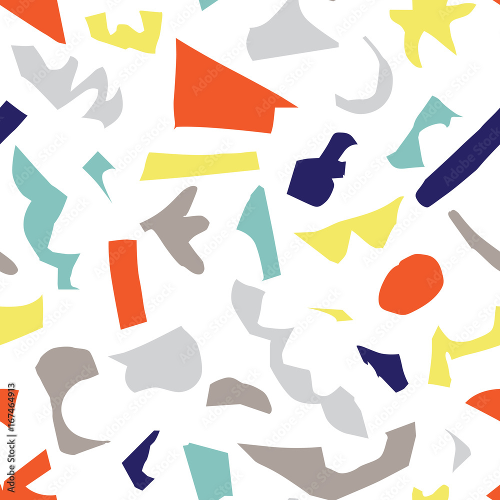 Abstract paper cut shapes seamless pattern Abstract paper cut shapes seamless pattern