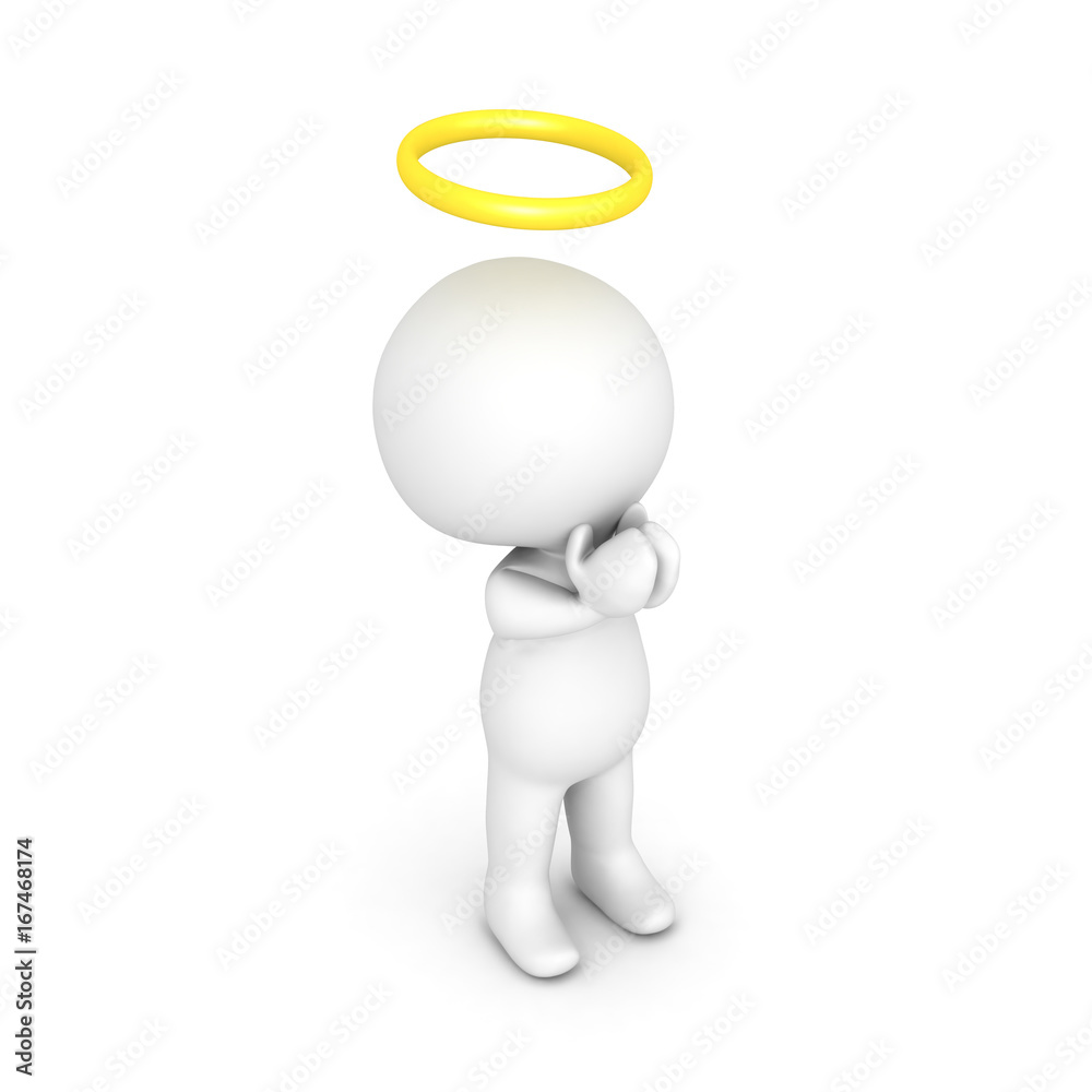 3D illustration of saint or angel praying 3D illustration of saint or angel praying