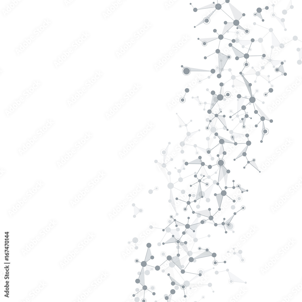 Molecule structure dna and neurons, connected lines with dots, genetic and chemical compounds, illustration. Molecule structure dna and neurons, connected lines with dots, genetic and chemical compounds, illustration.