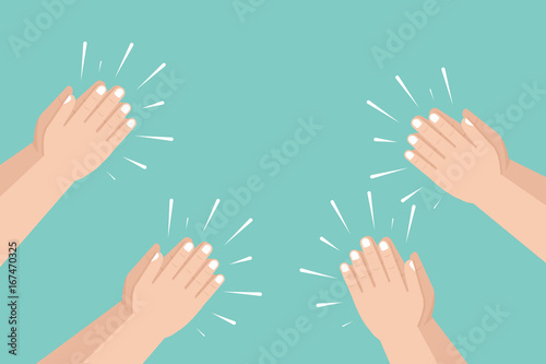 Hands clapping. Applause, ovation, cheering. Vector illustration