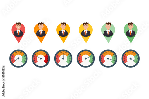 Scale of emotions. Vector illustration in flat style