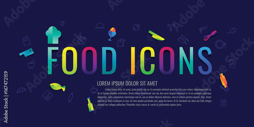 icon. food. modern design. vector illustration colorful on blue background. logo. symbol