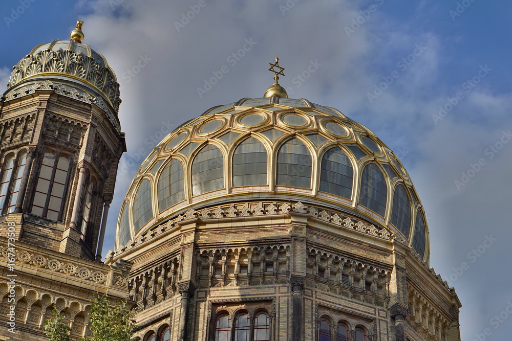 Golden roof of the New Synagogue in Berlin as a symbol of Judaism 