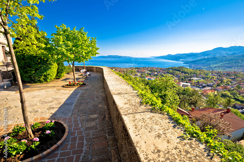 Old town Kastav and Kvarner bay view