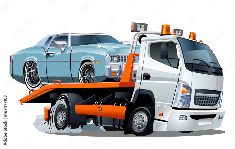 Cartoon tow truck