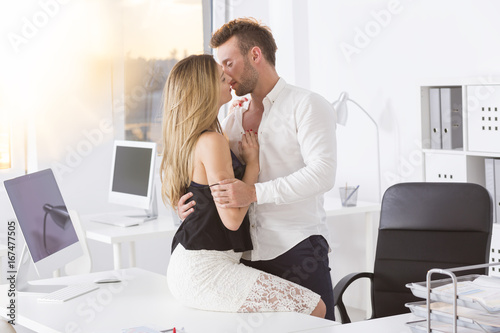 Man and woman kissing
