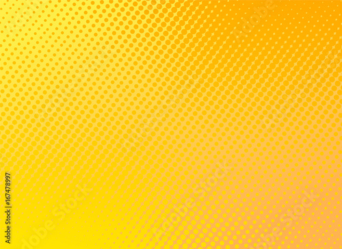 Wallpaper Mural retro comic yellow background raster gradient halftone, stock vector illustratio