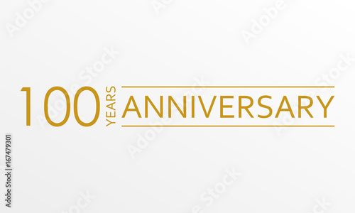 100 years anniversary emblem. Anniversary icon or label. 100 years celebration and congratulation design element. Vector illustration.