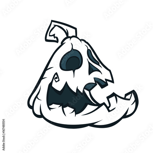 Halloween Pumpkin Jack-o'-lantern Minimal Color Flat Line Stroke cartoon Vector Illustration