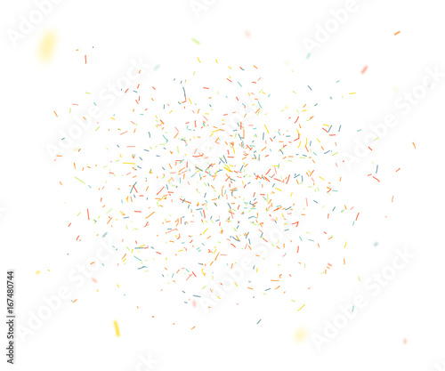 Colorful confetti falling randomly. Abstract background with explosion particles. Vector illustration can be used for greeting card  carnival  celebration.