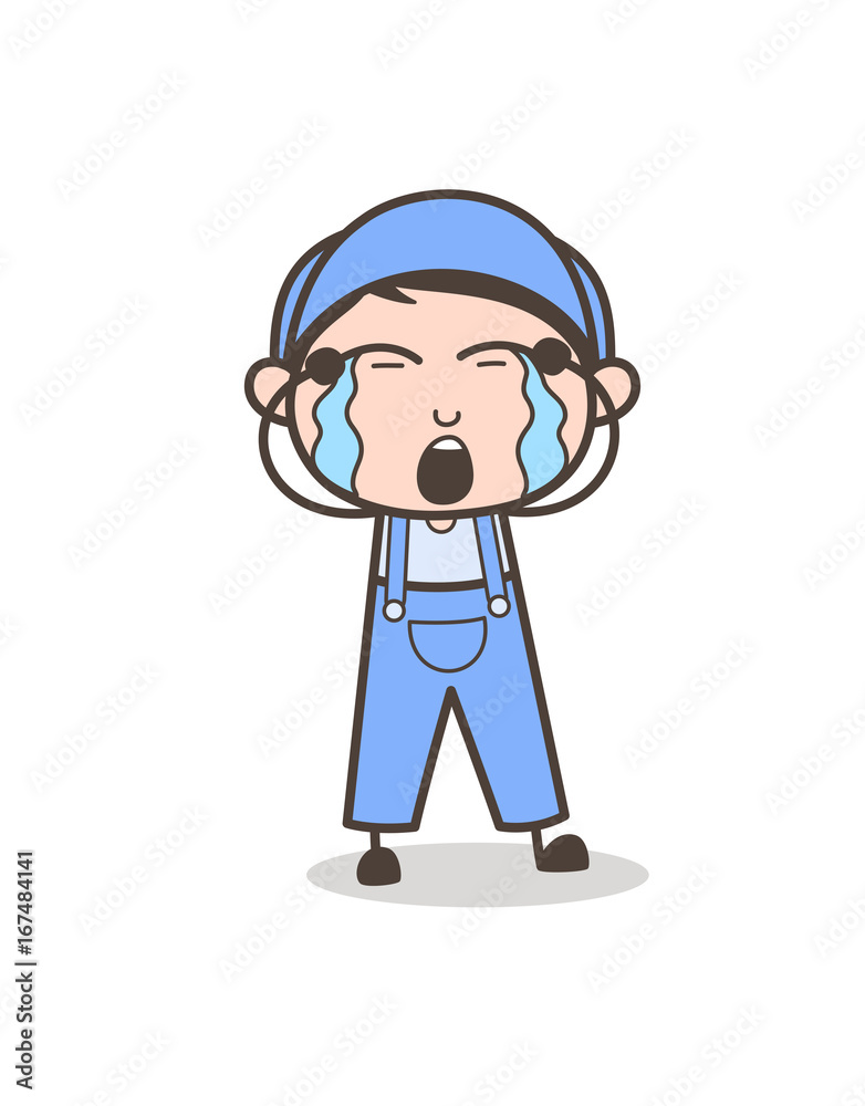 Crying Boy Face Vector Illustration Crying Boy Face Vector Illustration