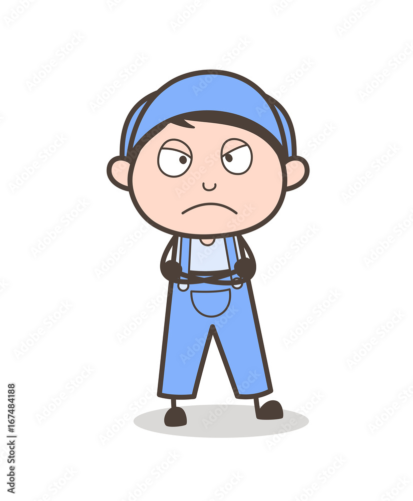 Cartoon Unhappy Boy Face Vector Illustration Cartoon Unhappy Boy Face Vector Illustration