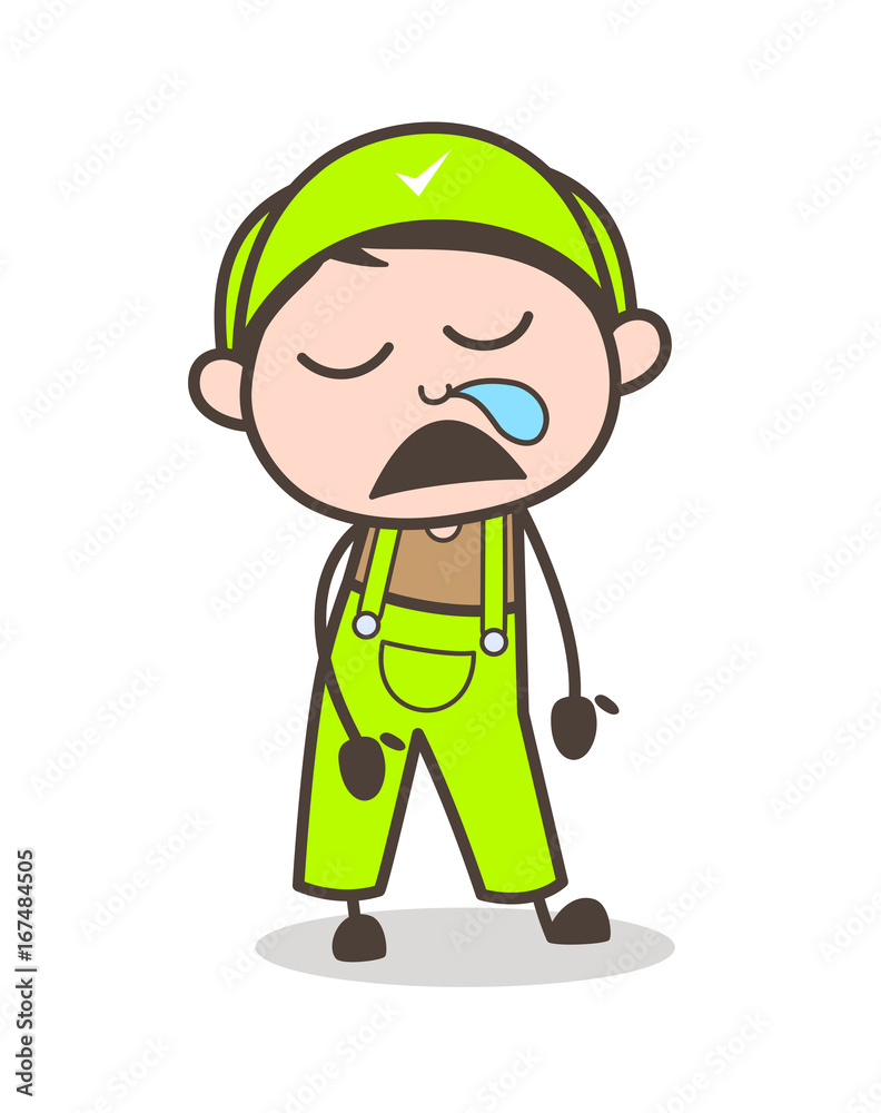 Cartoon Boy Sleepy Face Vector Illustration Cartoon Boy Sleepy Face Vector Illustration