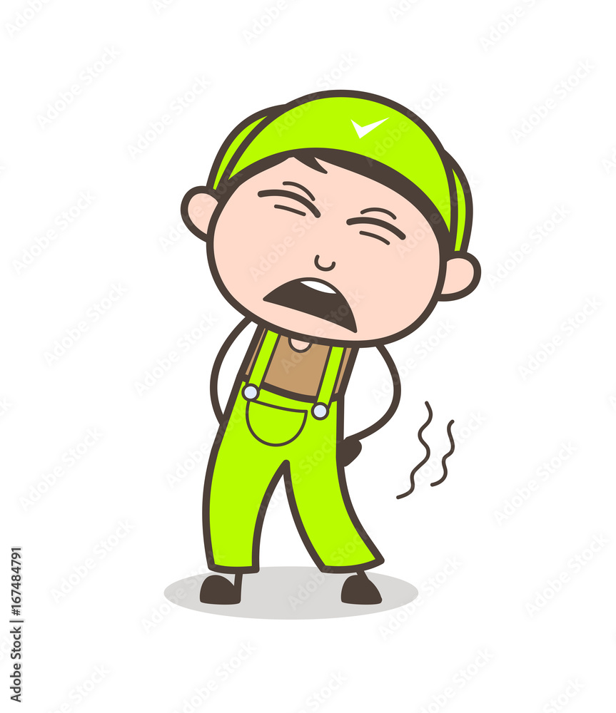 Cartoon Boy Having Pain in Body Vector Illustration Cartoon Boy Having Pain in Body Vector Illustration