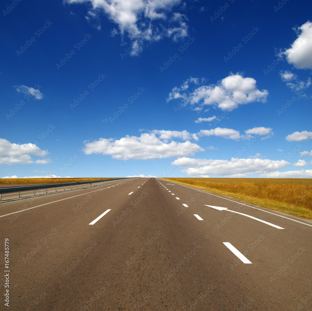 Naklejka premium Asphalt car road