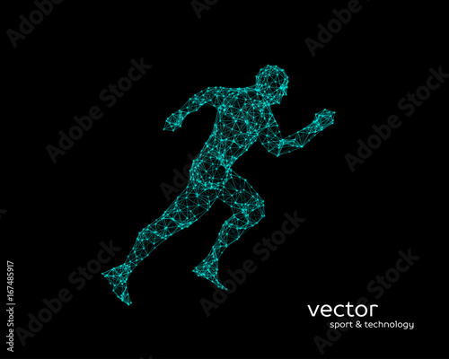 Abstract vector illustration of running man.