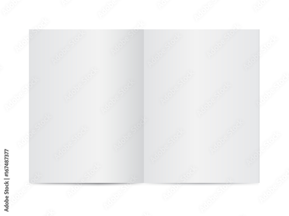Mock up of booklet isolated. Open notebook, magazine, brochure, book.
