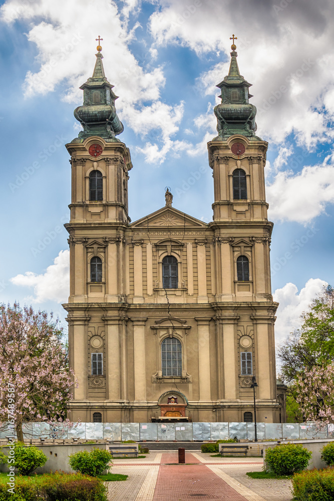 Subotica, Serbia - April 23, 2017: Cathedral of St. Theresa of Avila in Subotica city, Serbia