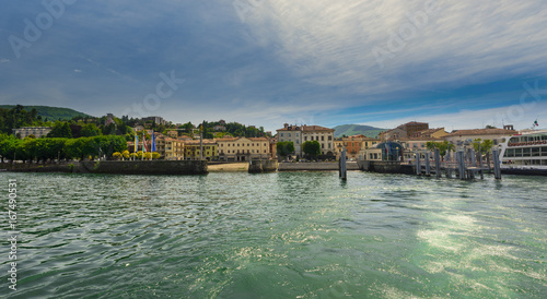 The port of Luino at Lake Maggiore - Luino, Lake Maggiore, Lombardy, Italy, Europe
