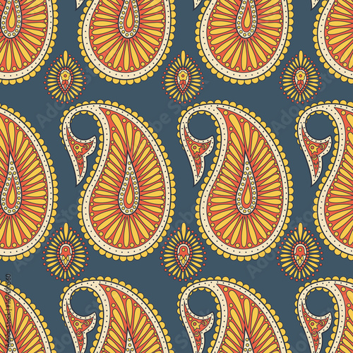 Paisley Floral oriental ethnic seamless pattern.
