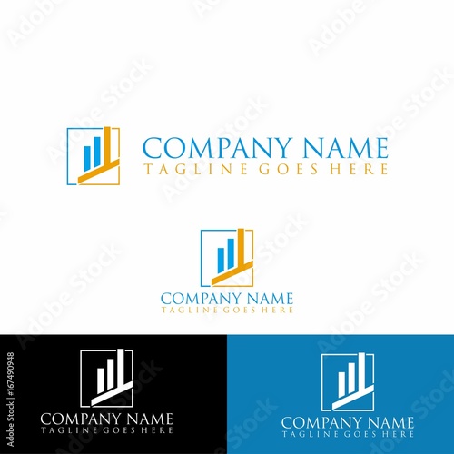 logo inspiration with chart to growing business