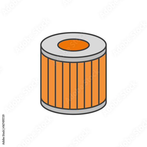 Car oil filter flat line icon