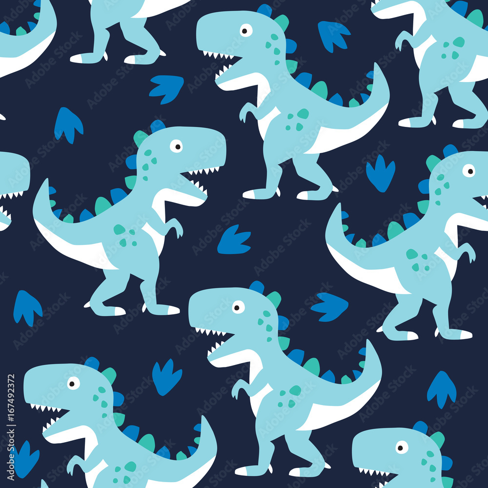 Fototapeta premium seamless dinosaur pattern vector illustration