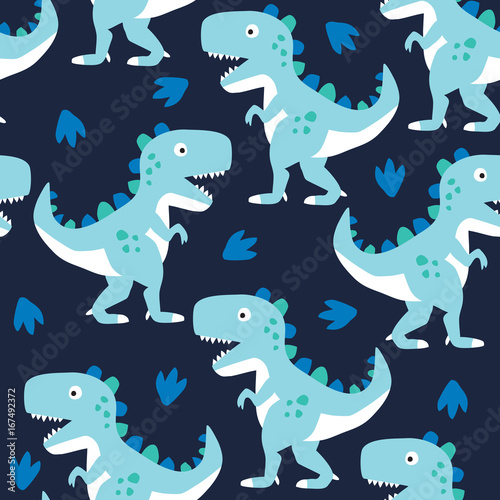 Fototapeta Naklejka Na Ścianę i Meble -  seamless dinosaur pattern vector illustration
