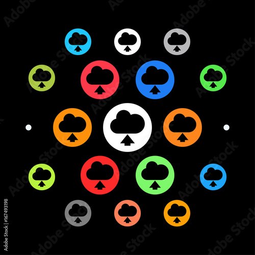 Modernes UI design - Cloud und Daten hochladen