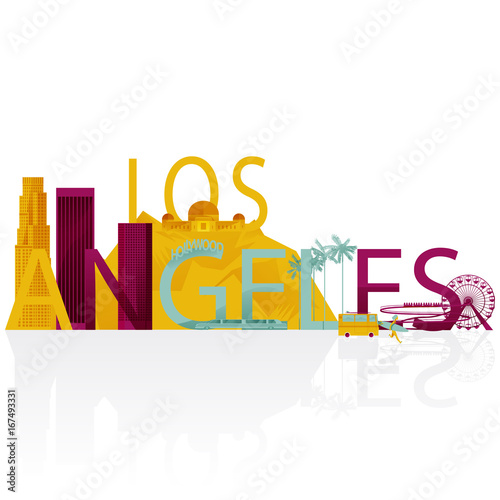 LOS ANGELES COLORED LANDSCAPE.
