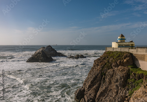 Seal Rocks past Sutro Baths in San Francisco photo