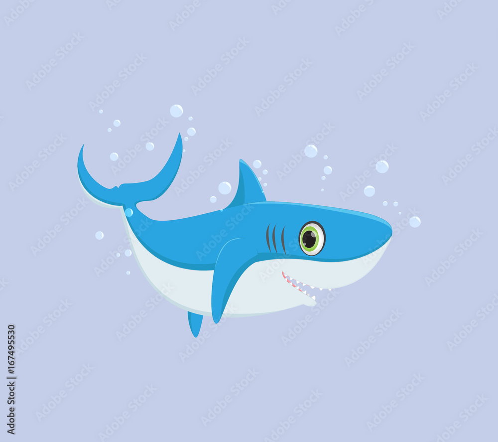 Fototapeta premium illustration of Smiling shark cartoon