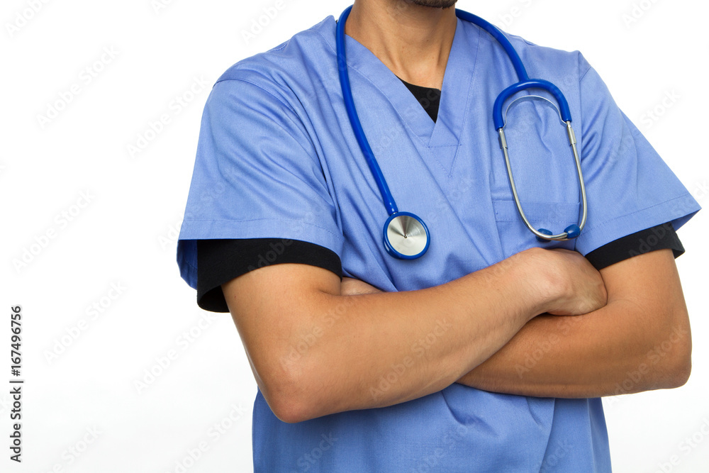 Friendly Hispanic nurse or doctor smiling. Friendly Hispanic nurse or doctor smiling.