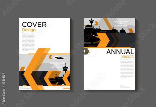 Orange cover modern abstract cover book Brochure template, design, annual report, magazine and flyer layout Vector a4