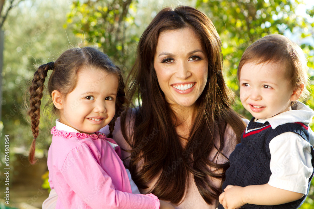Beautiful Hispanic mother with her childern. Beautiful Hispanic mother with her childern.