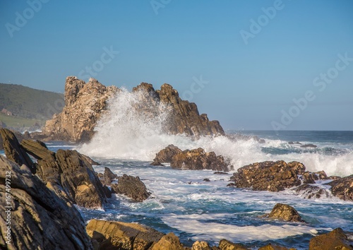Breaking waves on the coast of the Otter Trail at the Indian Ocean
