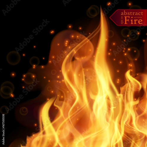 Abstract fire flames vector background. Illustration Hot Fire