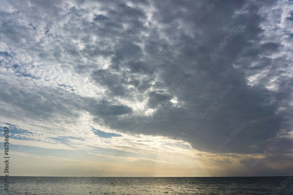 Bright sky, sea and fresh air for background