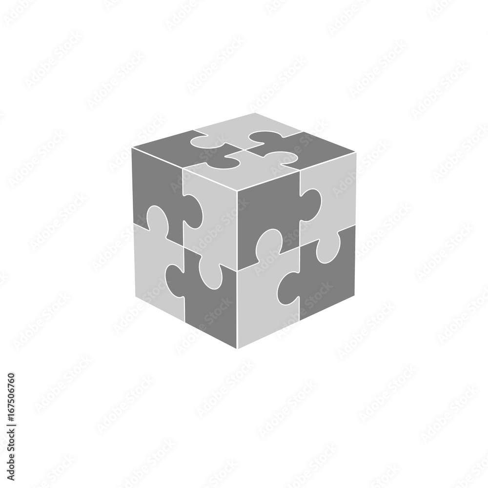 Jigsaw puzzle blank vector 2x2, four pieces Stock Vector | Adobe Stock